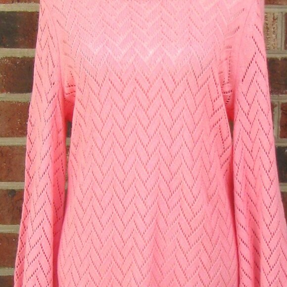 Talbots Pointelle Sweater Cotton Linen Large luxury pullover style - Picture 3 of 6